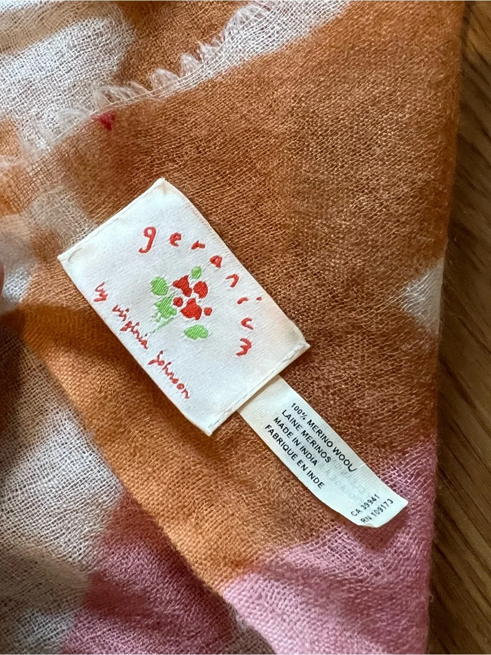 Anthropologie Geranium Drawing Room Scarf